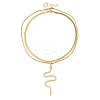 304 Stainless Steel Snake Pendant Double Layer Necklaces for Women LS-NJEW-Z108-03G-4