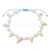 Natural Spiral Shell Braided Anklets AJEW-AN00590-1