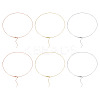 6Pcs 3 Colors Brass Box Chain Necklaces NJEW-TA0001-20-2