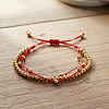 Adjustable Brass Round Beads Multi-starnd Bracelets XW4169-2-4