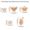20Pcs 5 Style Brass Filigree Pendants KK-SC0001-95-2