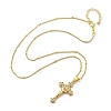 Crucifixion Cross Brass Micro Pave Cubic Zirconia Pendant Necklaces LS-NJEW-S385-02G-3