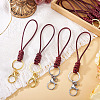 10Pcs 2 Colors Eco-Friendly Korean Waxed Polyester Cord Keychains KEYC-TA00034-5