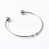 Fashion 304 Stainless Steel Cuff Bangles Torque Bangles BJEW-H473-01P-2