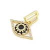 Brass Micro Pave Cubic Zirconia Slide Charms KK-D317-135G-2