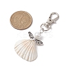 Angel Alloy & Wire Wrapped Natural Shell Pendant Decorations HJEW-JM02017-04-3