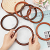 WADORN 6Pcs 3 Styles Wooden Round Ring Shaped Bag Handles FIND-WR0007-90-3