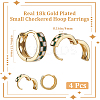2 Pairs Tartan Pattern Enamel Chunky Hinged Hoop Earrings for Women EJEW-BBC0001-27A-2