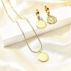 Octagon with Women 304 Stainless Steel Necklaces & Hoop Earring Set for Women SJEW-C007-09G-3