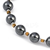 Synthetic Non-magnetic Hematite Beaded Stretch Bracelets for Women Men BJEW-F480-02E-2