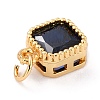 Real 18K Gold Plated Brass Inlaid Cubic Zirconia Charms ZIRC-L100-073G-08-4