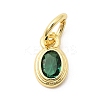 Brass Cubic Zirconia Charms KK-G554-02A-06-1