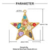 304 Stainless Steel Pave Colorful Cubic Zirconia Pendants CU-OY002-18G-2