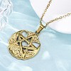 Viking Pentagram 304 Stainless Steel Pendant Necklaces NJEW-M096-01G-5