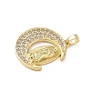 Brass Micro Pave Cubic Zirconia Pendants KK-P334-21G-2