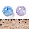 Printed & UV Plating Rainbow Iridescent Acrylic Beads X-OACR-O008-01-3