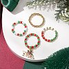 Christmas Theme Glass Seed Beads Stretch Ring Sets RJEW-TA00163-2