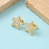 Starfish Brass Micro Pave Clear Cubic Zirconia Stud Earrings EJEW-Z144-19G-2