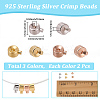 6Pcs 3 Colors 925 Sterling Silver Crimp Beads FIND-BBC0004-70-2
