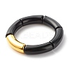 Chunky Acrylic & CCB Plastic Curved Tube Beads Stretch Bracelets Set for Women BJEW-JB07318-3