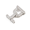 Brass Micro Pave Clear Cubic Zirconia Fold Over Clasps KK-C075-40P-1