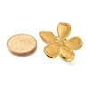 Flower 304 Stainless Steel Open Cuff Ring for Women LS-RJEW-R006-03G-02-5