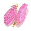 Electroplated Raw Rough Natural Quartz Crystal Big Pendants G-A229-02G-08-2