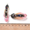 Electroplated Raw Rough Natural Quartz Crystal Big Pendants G-B077-04A-01-3