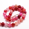 Dyed Natural Agate Faceted Round Beads Strands G-E320E-8mm-06-2