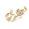 Brass Micro Pave Cubic Zirconia Pendants KK-D431-017G-2