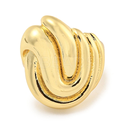 Rack Plating Brass Open Cuff Ring for Women Men RJEW-C082-08G-1
