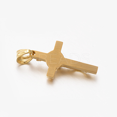 Easter Theme Hot Unisex 201 Stainless Steel Crucifix Cross Pendants LS-STAS-F010-24G-1