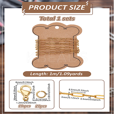 DIY 304 Stainless Steel Paperclip Chain Bracelet & Necklaces Making Kits DIY-LP0004-58-1