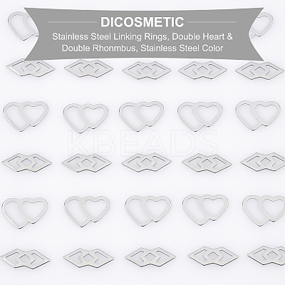 200Pcs 2 Style 304 Stainless Steel Linking Rings STAS-DC0007-72-1