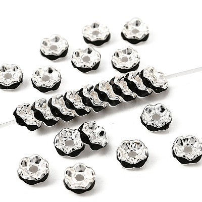 Brass Rhinestone Spacer Beads RB-A014-L6mm-02S-1