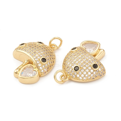 Eco-Friendly Brass Micro Pave Cubic Zirconia Pendants KK-I698-10G-1