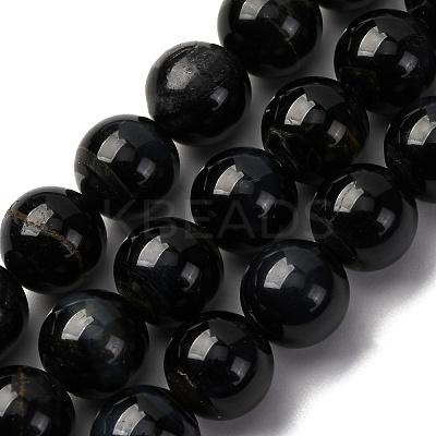 Dyed Natural Blue Tiger Iron Beads Strands G-G286-A03-12mm-1