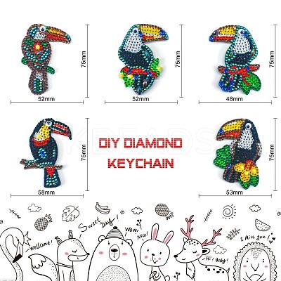 DIY Keychain Diamond Painting Kits DIAM-PW0001-121E-1