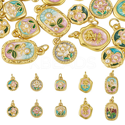 20Pcs 10 Styles Alloy Enamel Pendants FIND-TA0009-35-1