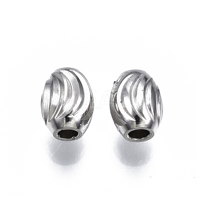 Tarnish Resistant 201 Stainless Steel Corrugated Beads STAS-S117-015A-1