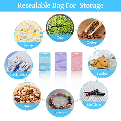 40Pcs 4 Styles Rectangle Plastic Yin-Yang Resealable Packaging Bags ABAG-TA0001-23A-1