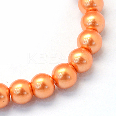Baking Paint Pearlized Glass Pearl Round Bead Strands X-HY-Q003-4mm-36-1