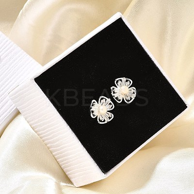Natural Pearl Ear Studs EJEW-L099-10S-1