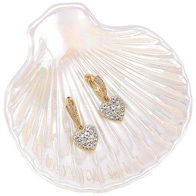 Shell Shaped Porcelain Jewelry Storage Display Trays for Rings AJEW-SP0006-06A-01-1
