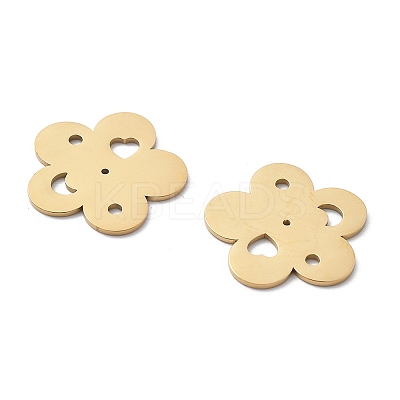 304 Stainless Steel Laser Cut Hollow Flower Connector Charms STAS-M111-10G-1