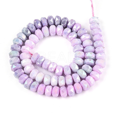 Anti-Tarnish Electroplate Glass Beads Strands GLAA-T025-8mm-11E-1
