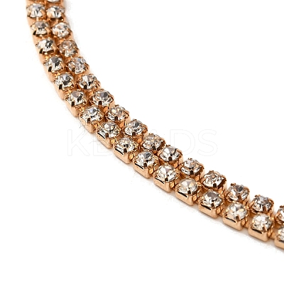 Tassel Alloy Crystal Rhinestone Thigh Chain AJEW-G059-01A-G-1