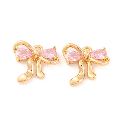 Brass Micro Pave Cubic Zirconia Charms KK-S389-03G-01-1