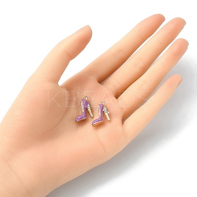 2Pcs Alloy Enamel Stilettos Pendants ENAM-YW0002-30C-1