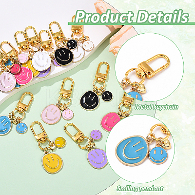 14Pcs 7 Style Alloy Enamel Pendnat Decorations HJEW-YW00164-1